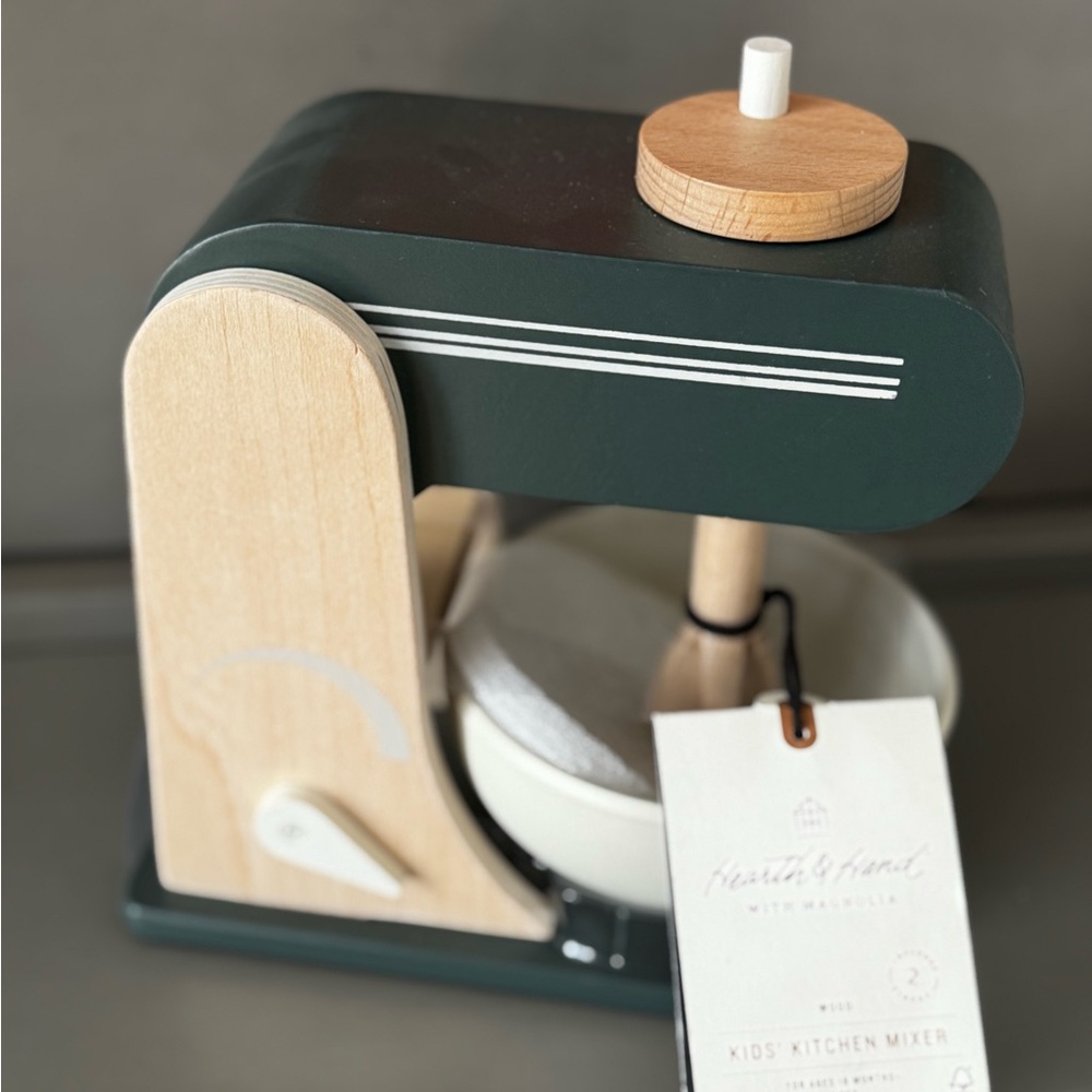 Hearth & Hand Children's Mixer - Green and Natural Wood